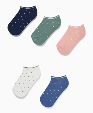 Zippy 5 Pack Dotted Socks Set - Multicolor
