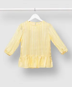 Neon Solid Striped Top - Yellow