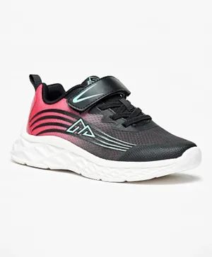 Oaklan By Shoexpress - Textured Sports Shoes With Hook And Loop Closure - Black