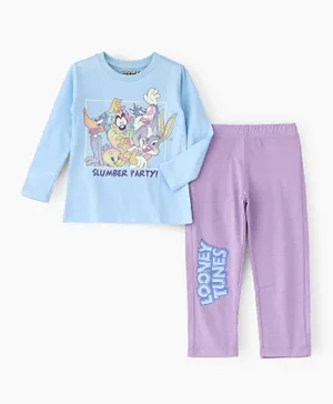 UrbanHaul X Looney Tunes Pyjama Set - Blue & Purple