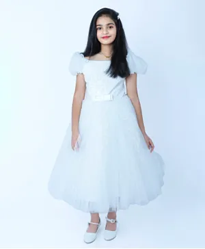 فستان مناسبات للأطفال كيك531 من أكاس - ابيض
