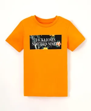 Jack & Jones Junior Floral Comfy Fit T-Shirt - Orange