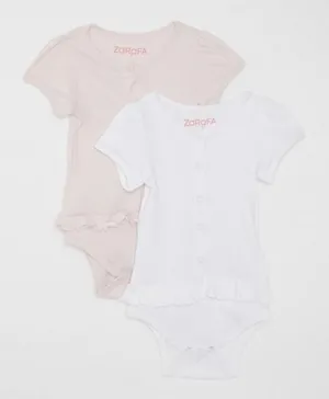 Zarafa Baby Girl Short Sleeve Rompers -Multi