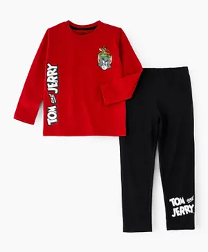 UrbanHaul X Warner Bros Tom & Jerry Pyjama Set - Red & Black
