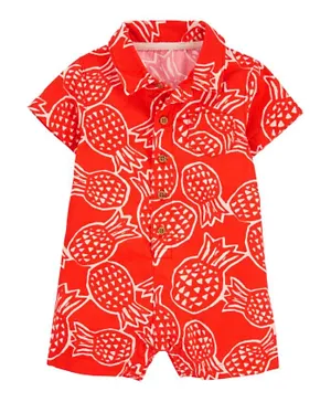Carter's - Pineapple Cotton Romper - Red