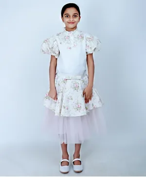 فستان مناسبات للأطفال كيك505  من أكاس - وردي فاتح