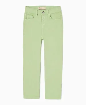 Zippy Cotton Twill Skinny Fit Trousers - Light Green