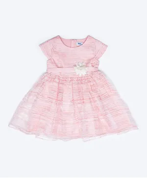 R&B Kids Lurex Stripe Dress - Pink