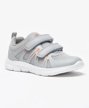 Oaklan By Shoexpress - Textured Sports Shoes With Hook And Loop Closure - Grey