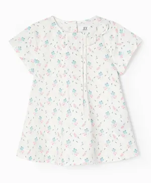 Zippy All Over Printed Floral Top - White