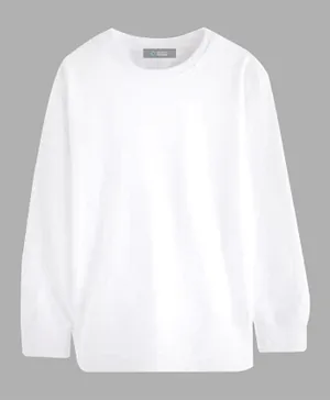 Finelook Boys Solid Long Sleeve T-Shirt - White