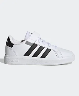 adidas Grand Court 2.0 Elastic Laces And Hook And Loop Kids Shoes -White
