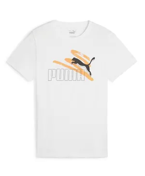 PUMA Cotton Logo Graphic Summer Tee - White