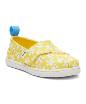 TOMS Sun Daisies Tiny Alpargata Shoes - Yellow