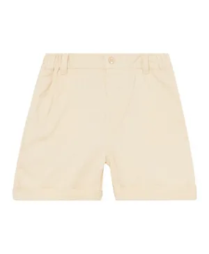 Cheekee Munkee Solid Zip & Button Shorts - Beige