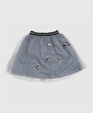 Neon Woven Skirts-Grey