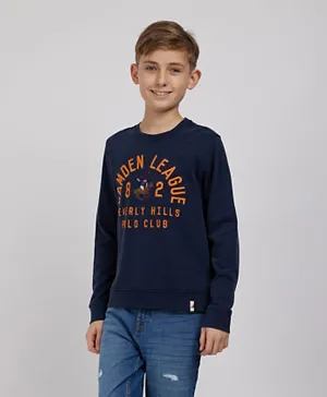 Beverly Hills Polo Club Embroidered Sweatshirt - Blue
