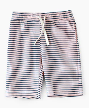 Jam All Over Striped Drawstring Closure Shorts - Multicolor