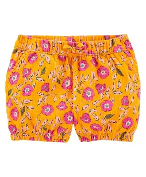 Carter's Floral Linen Bubble Shorts - Yellow