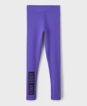 Name It Printed Leggings - Purple