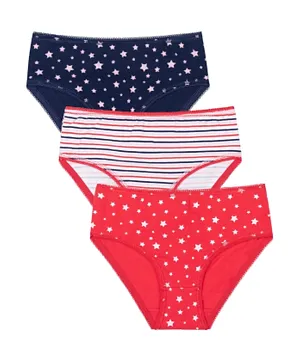 Minoti - Girls 3Pk Stars Stripes Panties - Multicolor