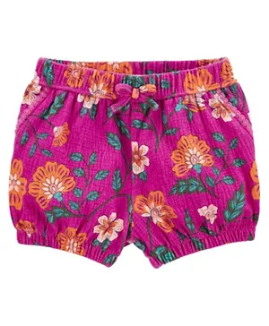 Carter's Floral Crinkle Jersey Bubble Shorts - Pink