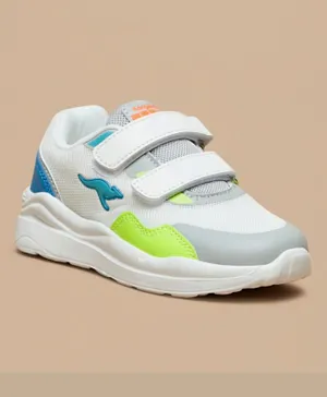 Kangaroos  Textured Sports Shoes With Hook And Loop Closure - White