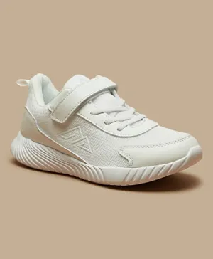 Oaklan By Shoexpress - Textured Sports Shoes With Hook And Loop Closure - White