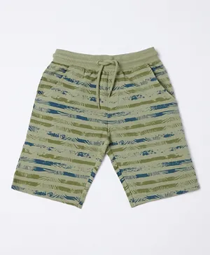 R&B Kids - Tropical All Over Printed Knit short - Olive
