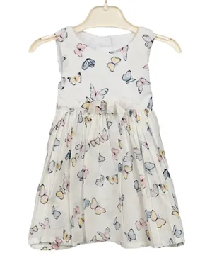 Finelook - Floral Printed Frock - White