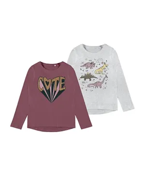 Name It 2 Pack Printed Long Sleeves T-Shirt - Multicolor