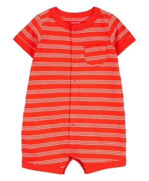 Carter's Striped Snap-Up Romper-Red