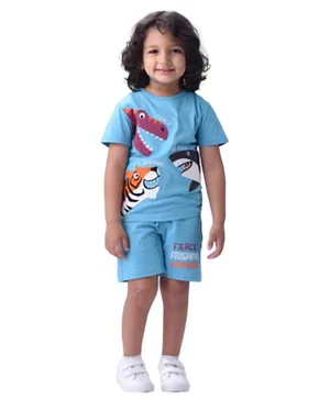 Victor and Jane Boys 2-Piece Set With Short Sleeve T-Shirt & Shorts - Blue