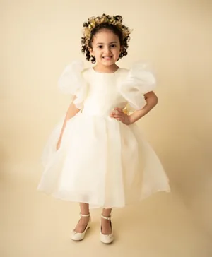 Kholud Kids - Girls Dress - White