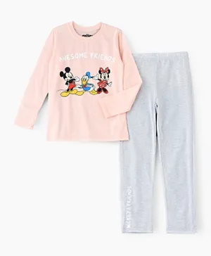 UrbanHaul X Disney Minnie Mouse Pyjama Set - Pink & Grey