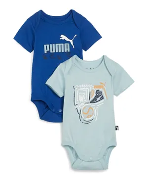 PUMA 2 Pack Minicats Newborn Bodysuit Set - Turquoise Surf