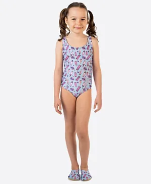 كويغا سن وير بدلة سباحة تنافسية للفتيات الصغار - لون ليلكي