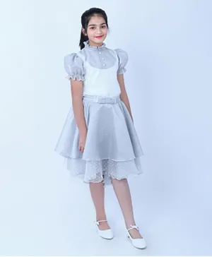 فستان مناسبات للأطفال من أكاس - رمادي