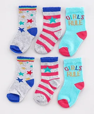 Minoti 3 Pack Star Socks - Multicolor
