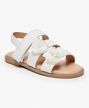 Flora Bella by ShoeExpress Floral Applique Sandals - White