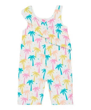 Cheekee Munkee All Over Palm Tree Print Jumpsuit - Multicolor