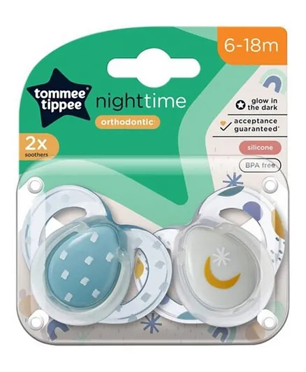 Tommee Tippee Closer To Nature Night Time Soother  Pack of 2 - Blue