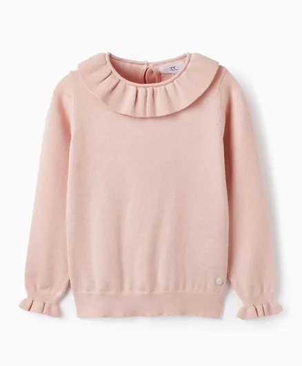 Zippy Solid Knit Pull Over Sweater - Pink