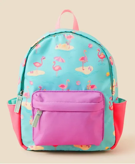 Monsoon Children Flamingo Print Backpack Multicolor - 10 Inches