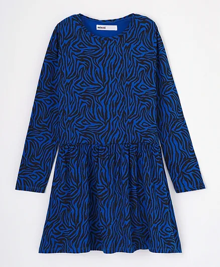 فستان مينوتي بنقشة الحمار الوحشي - أزرق