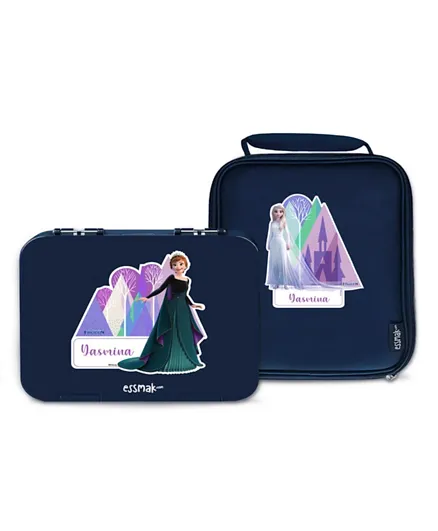 Essmak Personalized Bento Pack Disney Frozen 2 Blue - Set of 2