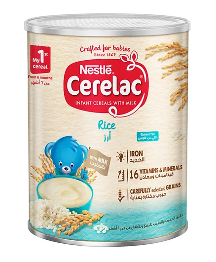 Cerelac - Infant Cereals With Iron PlUS Rice, Tin - 400G