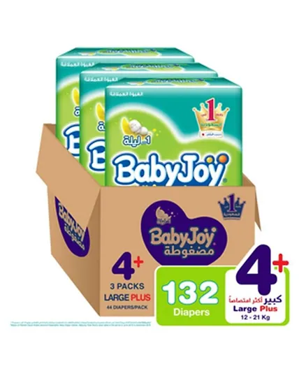 Babyjoy Compressed Diamond Pad, Size 5, Junior, 14-25 Kg, Giant Box - 198 Diapers