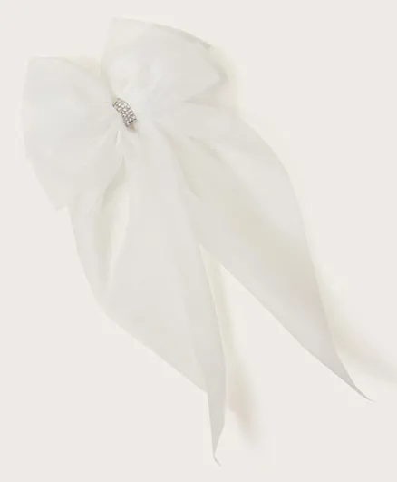 Monsoon Children Lucy Big Bow Clip-Ivory
