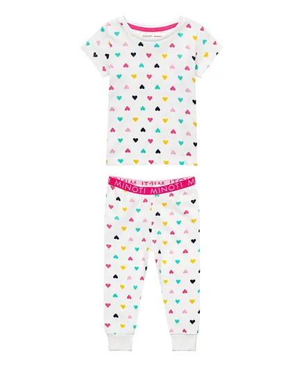 Minoti - 2Pc Hearts S/S Pajamas Set